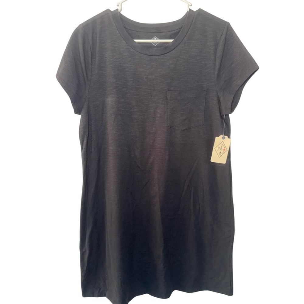 St. John's Bay Black Short Sleeve Pocket Tee Dress size M